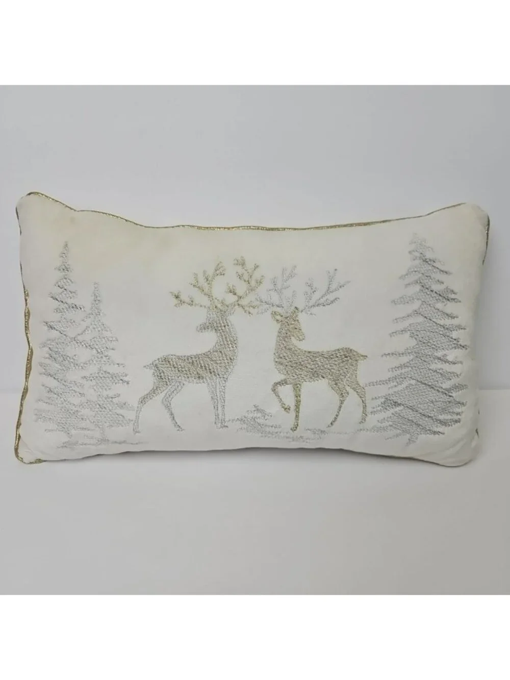 Christmas Throw Pillow Cover Soft Charming Rein Deer Tree Soft Rectangle